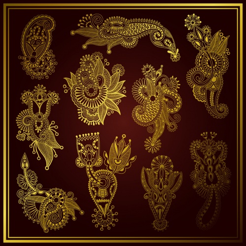 Gold ornamental floral pattern