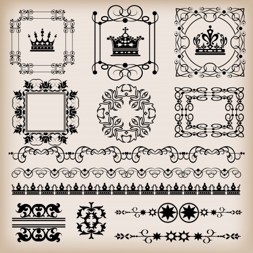 ,    , 10 / Frame and vintage ornaments, part 10 - vector stock