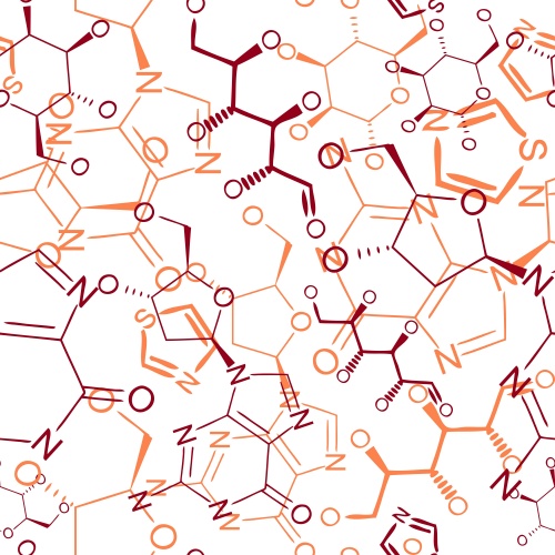 Seamless pattern with science formulas