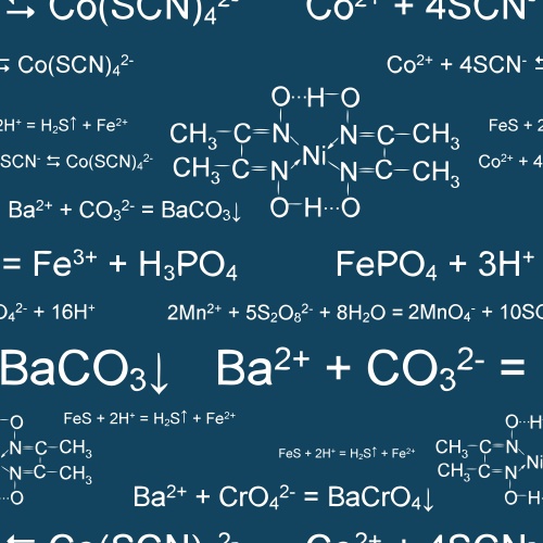 Seamless pattern with science formulas