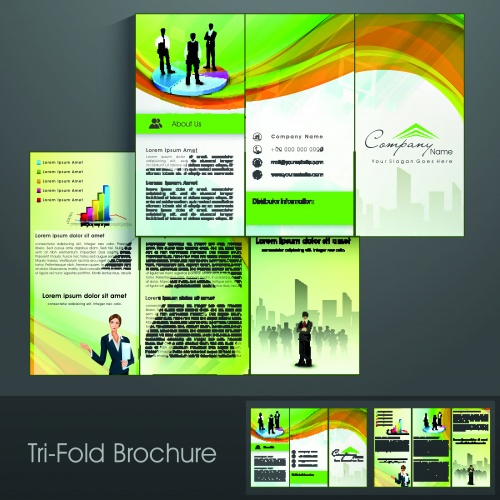      38 | Tri fold business brochure vector set 38
