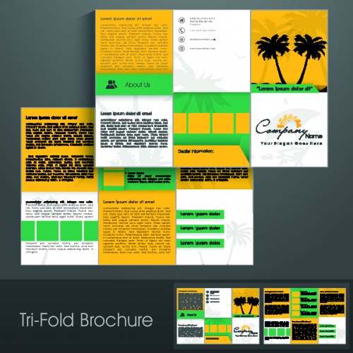      38 | Tri fold business brochure vector set 38