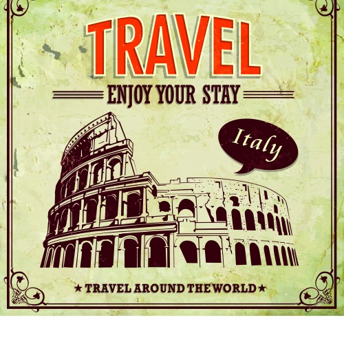      | Travel poster retro vector