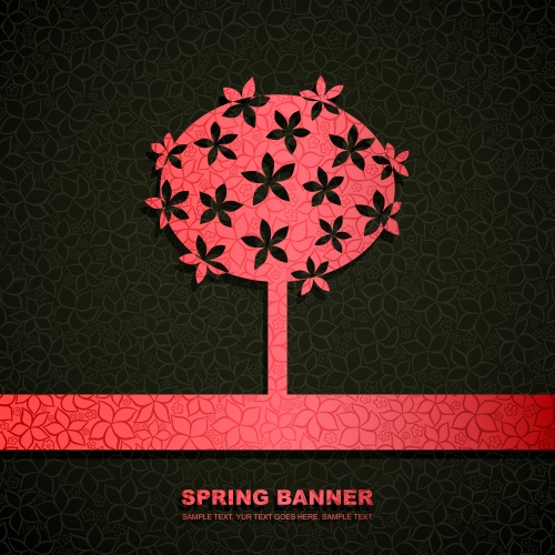        / Black and red flower background in vector