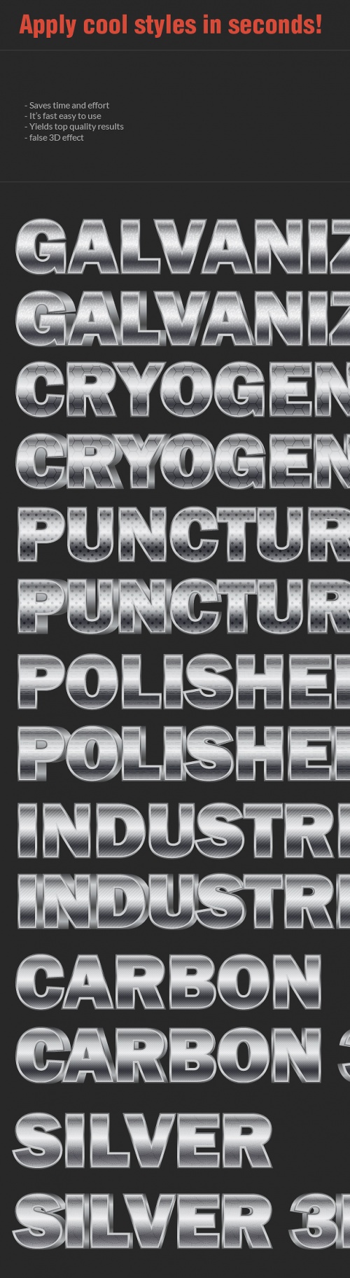 Designtnt - Metal Text Tyles for Illustrator
