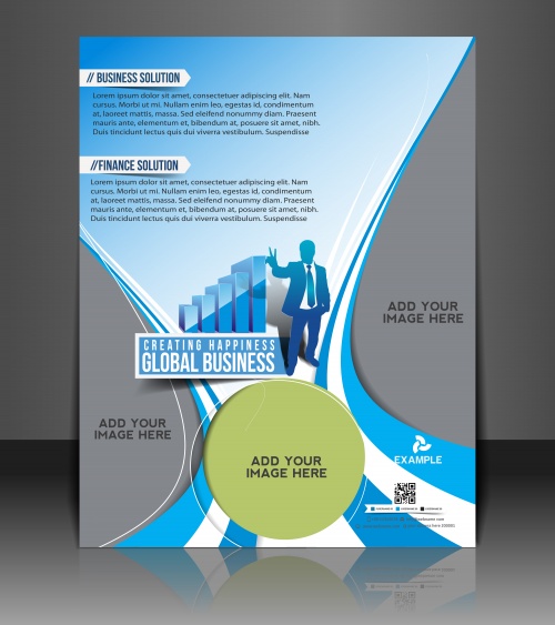      ,  2 / Vector puzzle business brochure, flyer, part 2 - vector stock