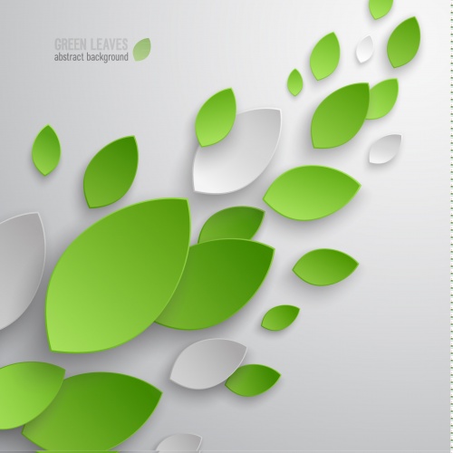 Abstract background with green leaves