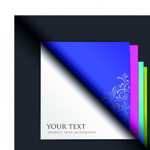        | Blank paper and colored paper vector background