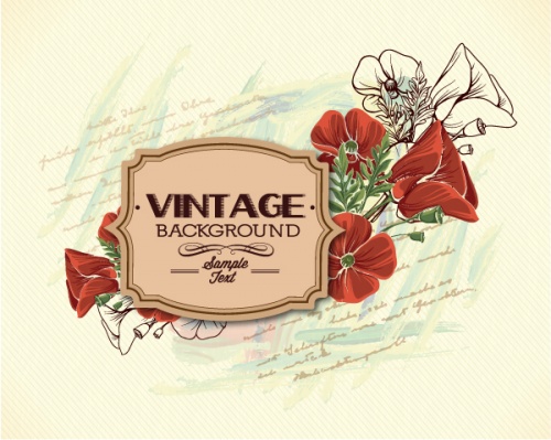 50 Vintage Floral Vector Illustrations