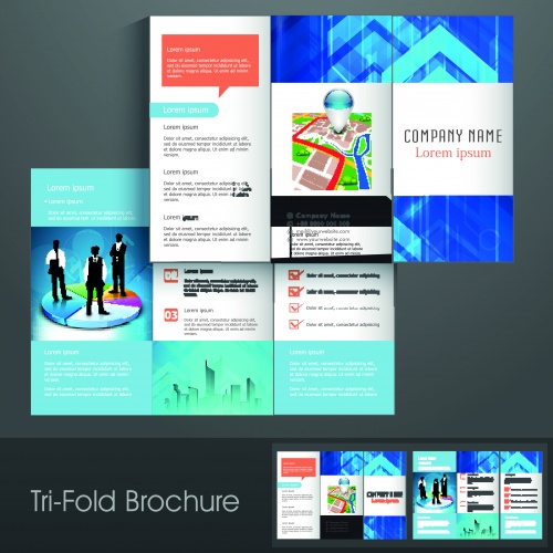       39 | Tri fold business brochure vector set 39