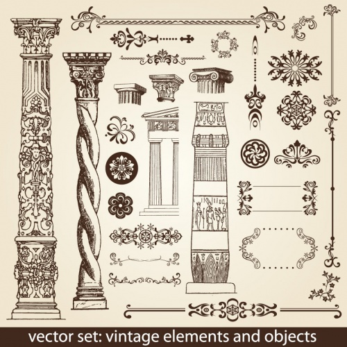       / Vintage menu and borders in vector