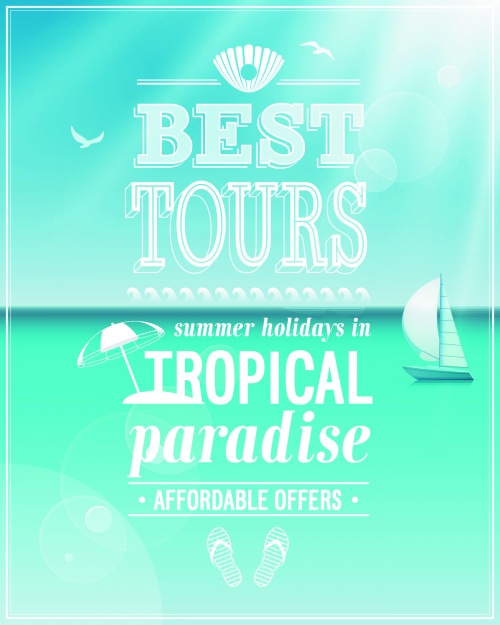 Tropical Paradise Backgrounds Vector