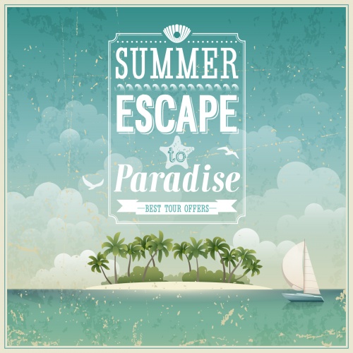 Tropical Paradise Backgrounds Vector