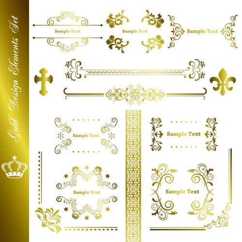       / Gold vintage on white backgrounds in vector