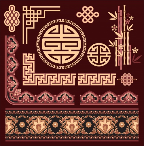 Oriental patterns and borders