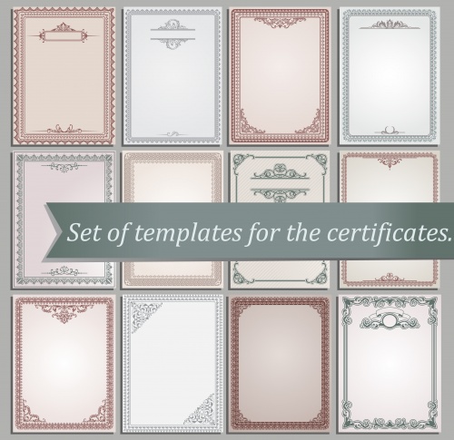 Set of certificate templates