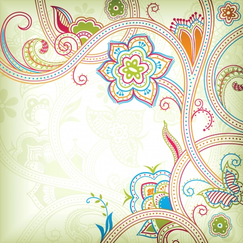 Backgrounds with flowers and butterflies, background with floral ornaments - vector
