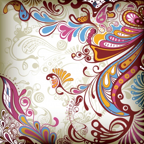 Backgrounds with flowers and butterflies, background with floral ornaments - vector