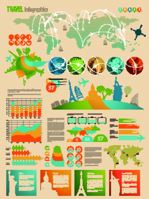    60 | Infographic and diagram design elements vector set 60