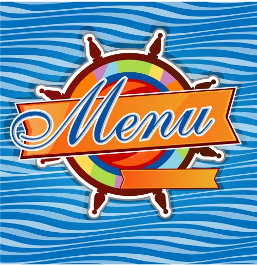        / Vector fish menu and menu for pizza