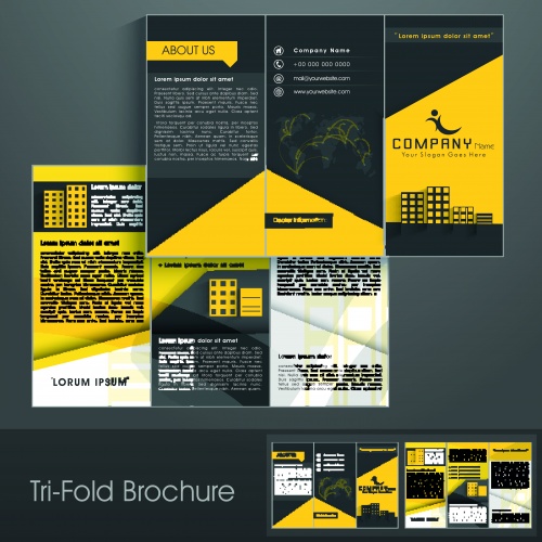      35 | Tri fold business brochure vector set 35