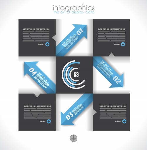  ,  44 / Infographics design template with numeration and web elements, part 44 - vector stock