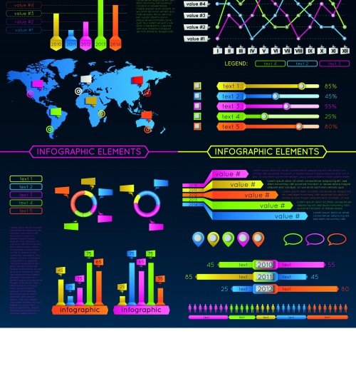     57 | Infographic and diagram design elements vector set 57