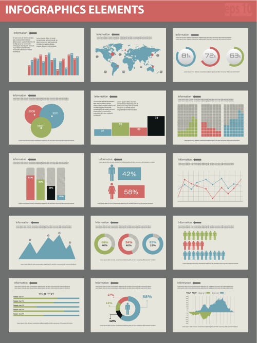  ,  45 / Infographics design template with numeration and web elements, part 45 - vector stock