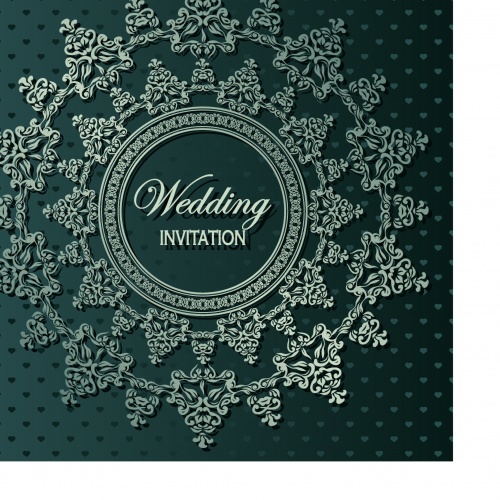 Wedding invitation with lace pattern