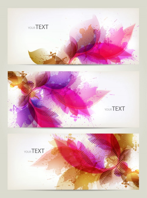 Banners with floral design
