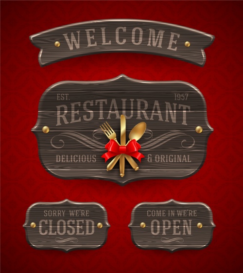         / Vintage menu for italian and france restaurant in vector