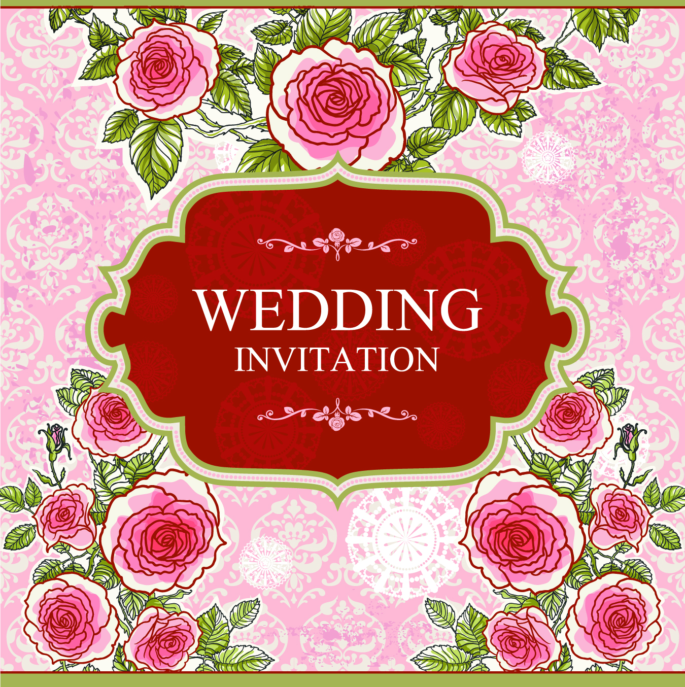Download Floral Wedding Invitations Vector » Векторные клипарты, текстурные фоны, бекграунды, AI, EPS, SVG
