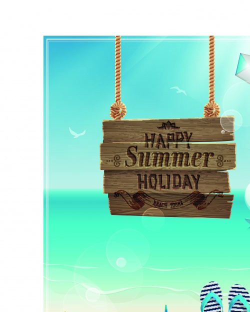      | Happy summer holiday tropical island vector