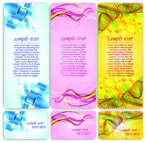 Colorful banners and cards