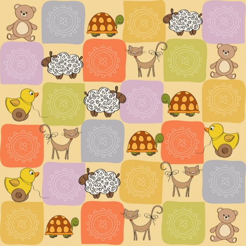 Childish seamless pattern with toys