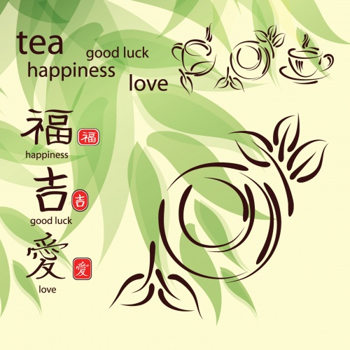 Cup of tea and green tea set
