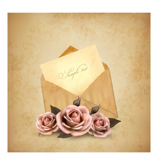      / Collection of holiday greeting cards with roses in vector
