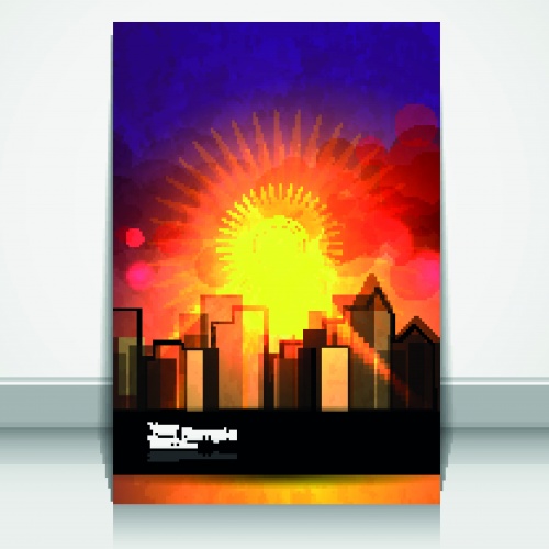      | Brochure cover sunrise vector