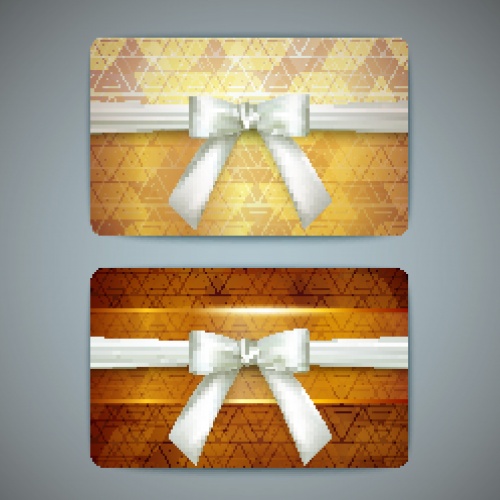        2 | Cards and banners with ribbon bow vector 2