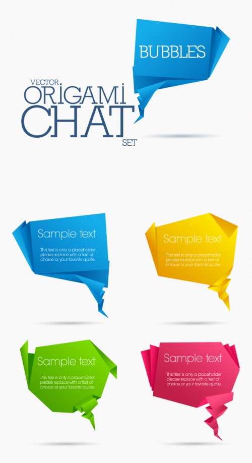 Designtnt - Origami Chat Bubbles