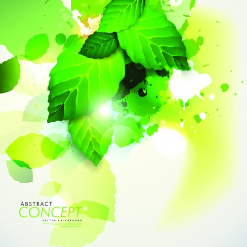 Abstract Green Leaves Vector