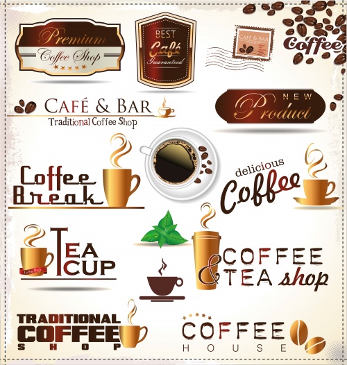   -      / Labels and restaurant menu in vector