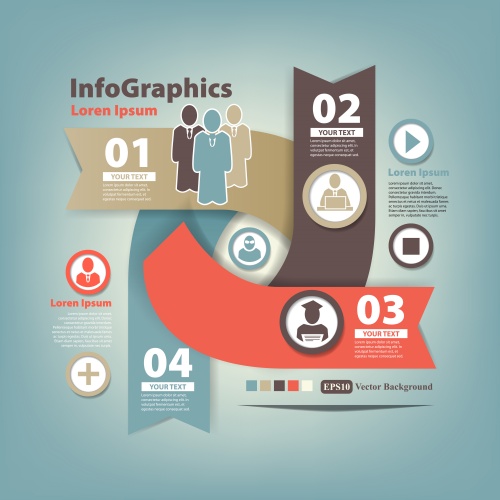  ,  40 / Infographics design template with numeration, part 40 - vector stock