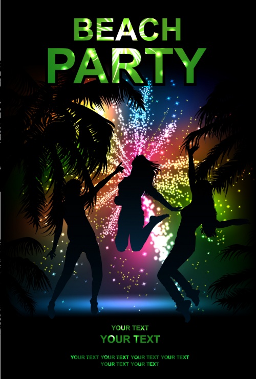 Night Music Party Backgrounds Vector