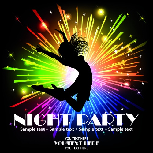 Night Music Party Backgrounds Vector