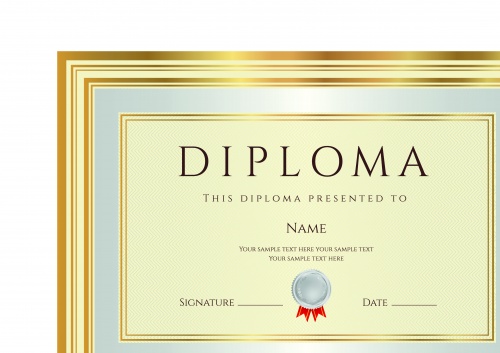    | Gold diploma template vector