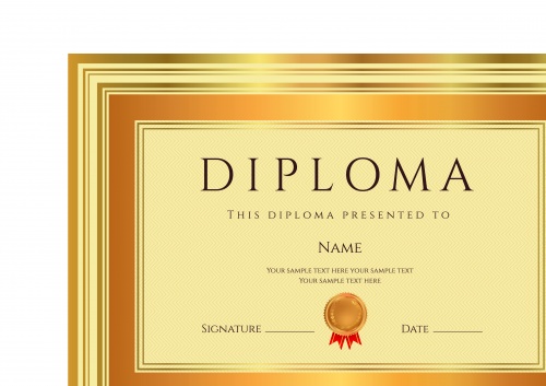    | Gold diploma template vector
