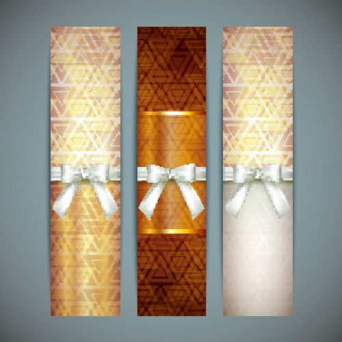      | Cards and banners with ribbon bow vector