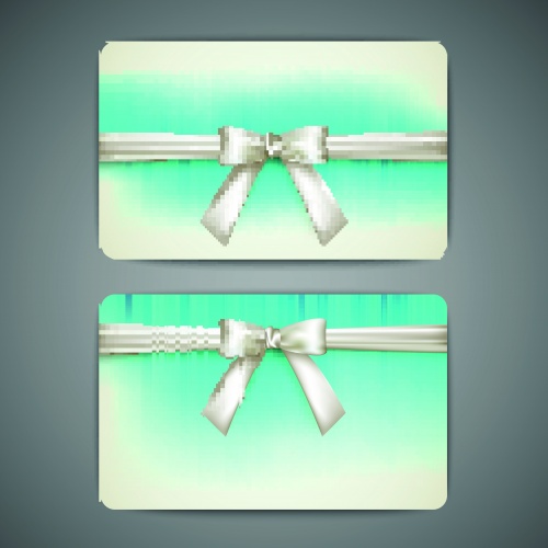      | Cards and banners with ribbon bow vector