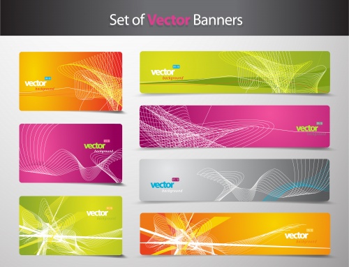 Stock: Set of abstract colorful web headers